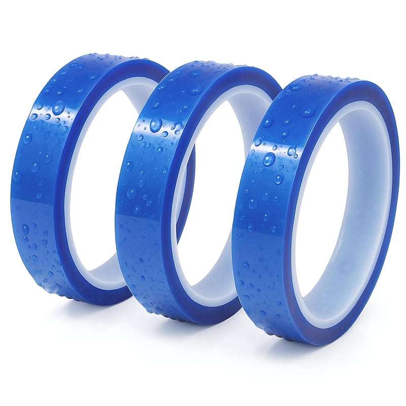 echomerx 20mm x 33m (108 ft) Blue Heat Resistant Tape - 3" Core | No Residue Heat Transfer Tape for Sublimation & Crafts | Ideal for Heat Press - 3-Pack - Image 1